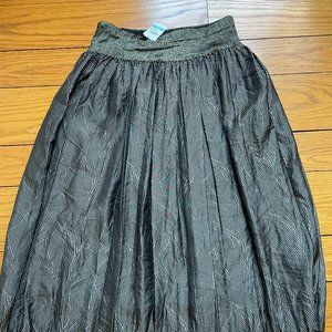 JMcLaughlin Black/Gold Pleated Theda Skirt